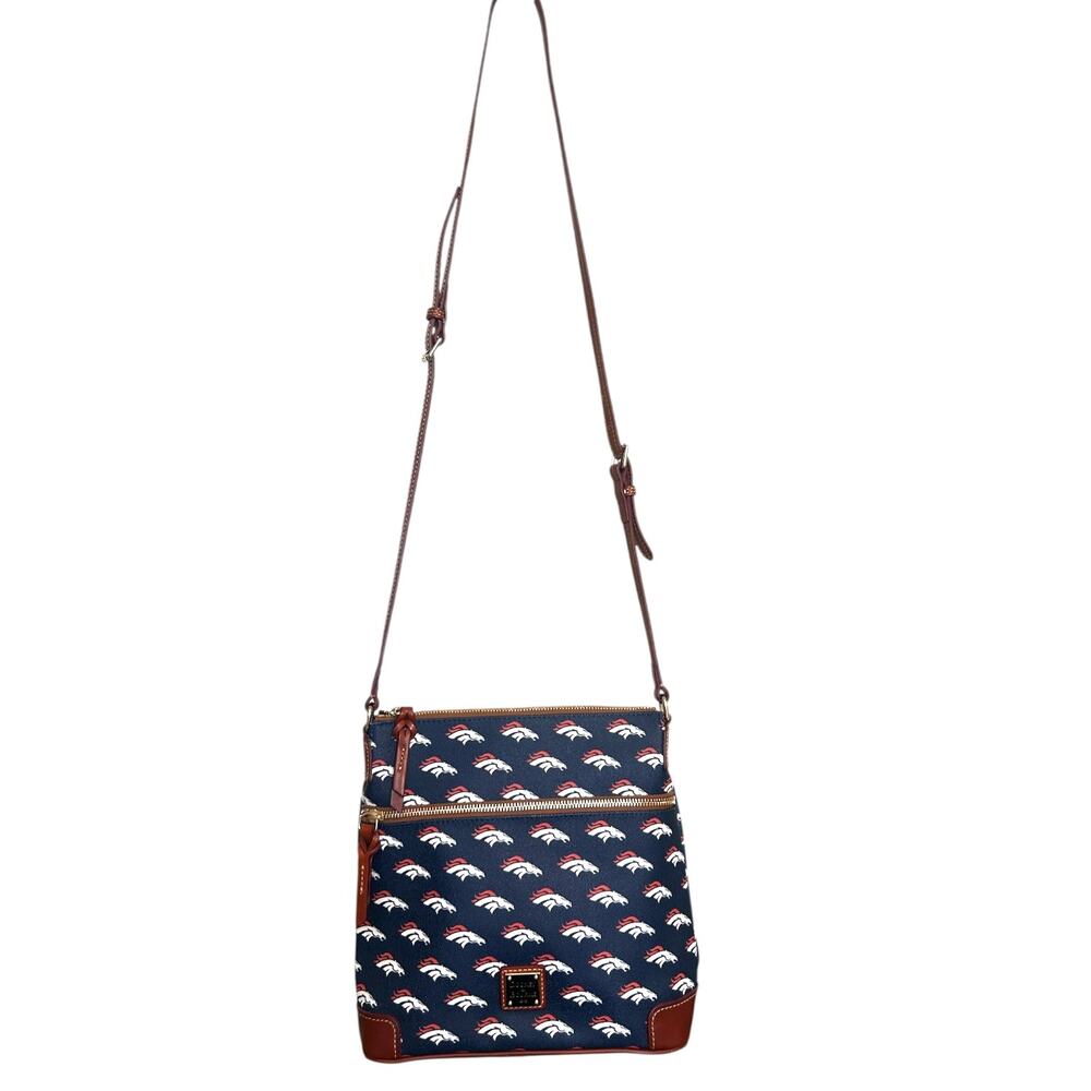 Dooney & Bourke Denver Broncos NFL Leather Logo Handbag, Navy Blue - Picture 4 of 15